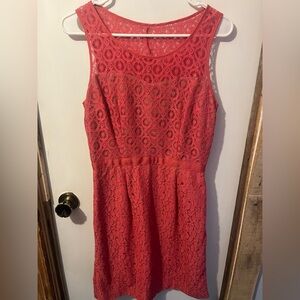Mini dress - Elite Size 6 coral/floral